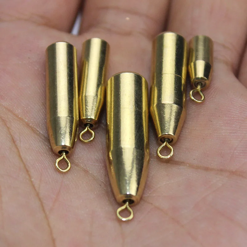 Fishing Tackle Accessories Hang Down Copper Sinker 1.8g/3.5g/5g/7g/10g Rotation Sinkers Anti-corrosion 5 Pieces