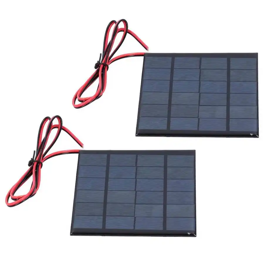 Painel de Epóxi do Módulo de Energia Carregador de Painel Solar com Cabo de 100cm Pces Mini Acessórios Eletrônicos dc 6v 2w Solar 2 módulo de energia solar com cabo de