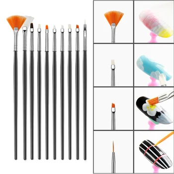 

15pcs Nail Art Gel Painting Drawing Dotting Pen Polish Tips Brush Set Manicure Kit Nail Art Brush Pen Gel UV Decoration Manicure