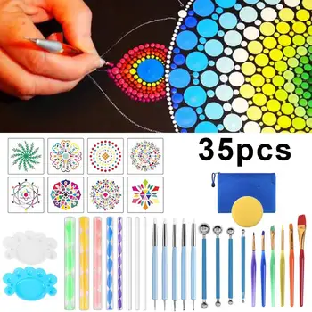 

In-stock 35PCS/set Dotting Painting Tools Set Complete DIY Graffiti Carving Tools Kit For Rocks Ceramics Art Drawing
