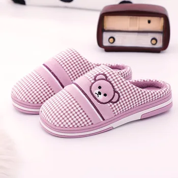 

Winter Slippers Women's Home Couple Flat Warm Plush Shoes Women Soft Indoor Cover Heel Female Shoes Cotton Women Footwear TUX67