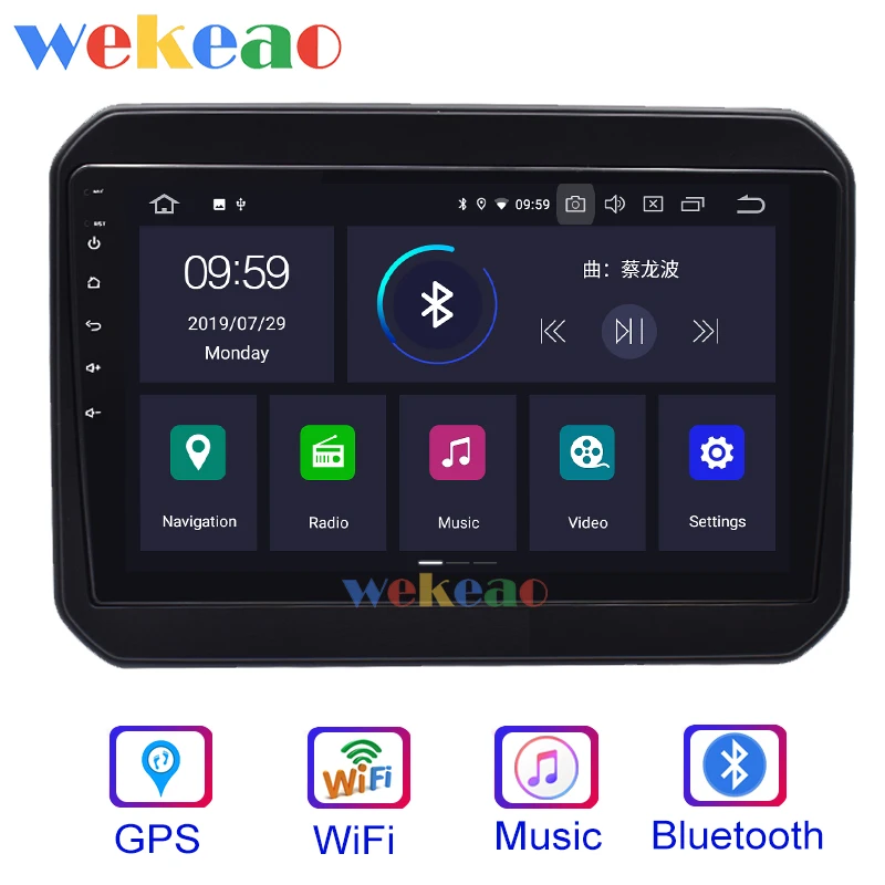  Wekeao Touch Screen 9'' 1 Din Android 9.0 Car Dvd Player Car Radio Automotivo For Suzuki Ignis Andr