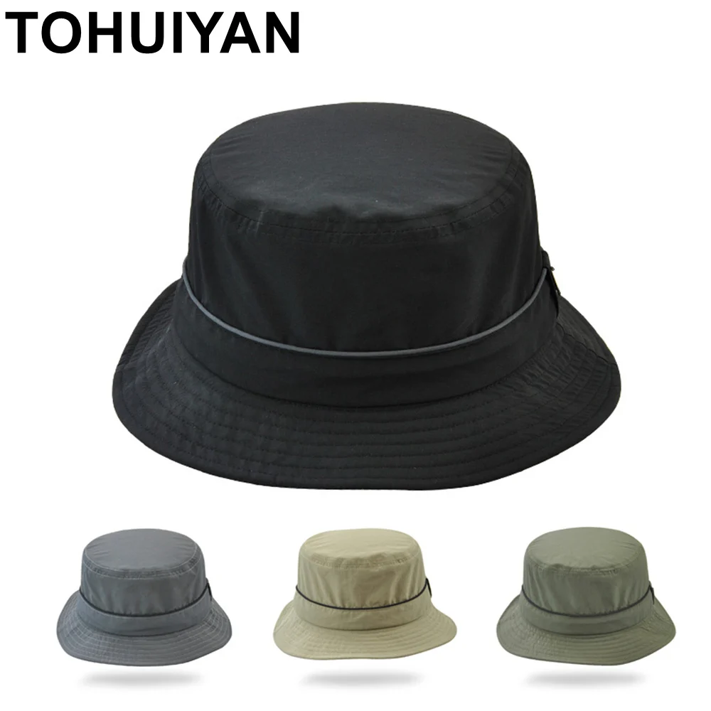 TOHUIYAN Waterproof Nylon Bucket Hat 