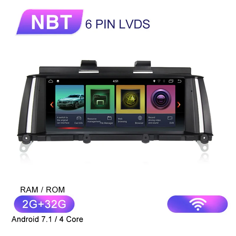 MEKEDE Android 7,1 автомобильный радиоприемник с навигацией GPS плеер для BMW X3 F25 2010-2013 Оригинальная CIC/NBT система 2G ram 32G rom ips экран - Цвет: 6 core  NBT
