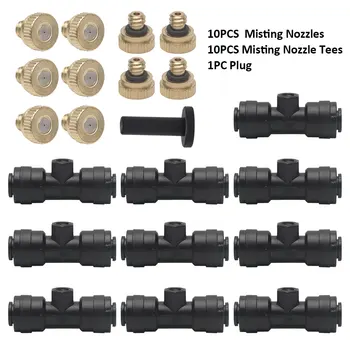 

Low Pressure Outdoor Cooling System Greenhouse Plant Plug Tees Slip-Lok Flower Sprinkler Irrigation Misting Nozzles Kit Garden