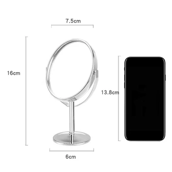 

Makeup Mirror Double-side Stand Mirror Round Shape Table Desktop MirrorCountertop Base Use for Bathroom Travel