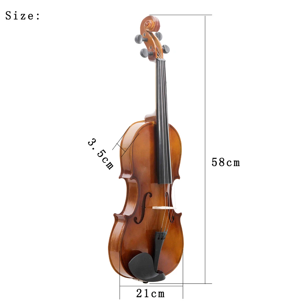 4/4 Retro Acoustic Violin ABS + Solid Wood Basswood Fiddle Professional Musical Instrument With Case Fiddle Bow