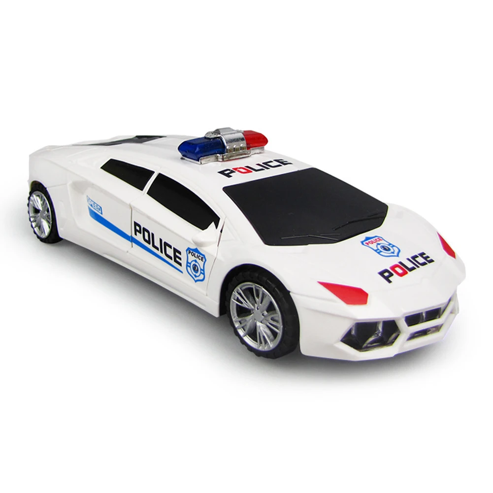  Kids Led Electric Car Toy 360 Degree Rotary Wheels Cool Lighting Music Kids Electronic Police Car T