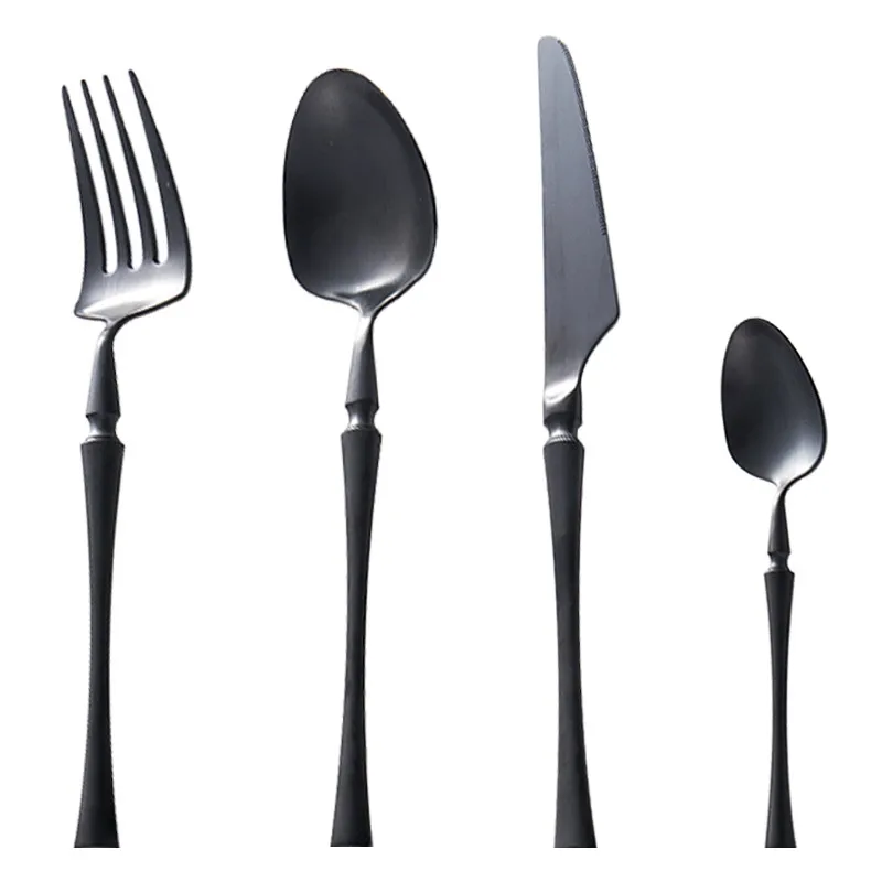 IVYSHION 4/5 комплект столовых приборов элегантный Dinneware набор из нержавеющей стали набор ножей вилка и ложка Европейский стиль столовые приборы набор посуды - Цвет: 4pcs H