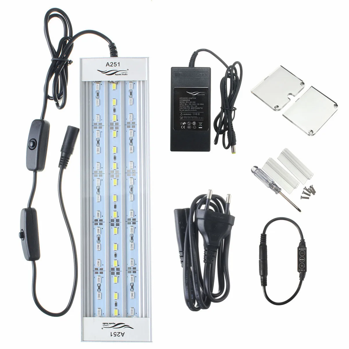 EU Plug 15 Вт 25 см светодиодный светодиоды для аквариума свет для выращивания 45SMD 1900LM 5 цветов светодиодный водные аквариумные аквариум лампа коралловый фонарь - Цвет: EU Plug