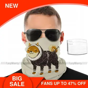 

Shiba Dog Mouth Face Mask Shiba Inu-it Facial Mask Polyester Funny with 2 Filters Adult Mask