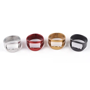 

1 Piece 22mm Multi-function Stainless Steel Color Ring Shape Beer Bottle Opener Ring 4 Color