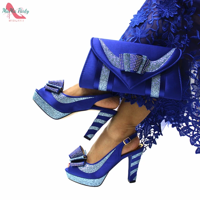 Spring new arrivals slingbacks sandals with platform in royal blue color high quality african women