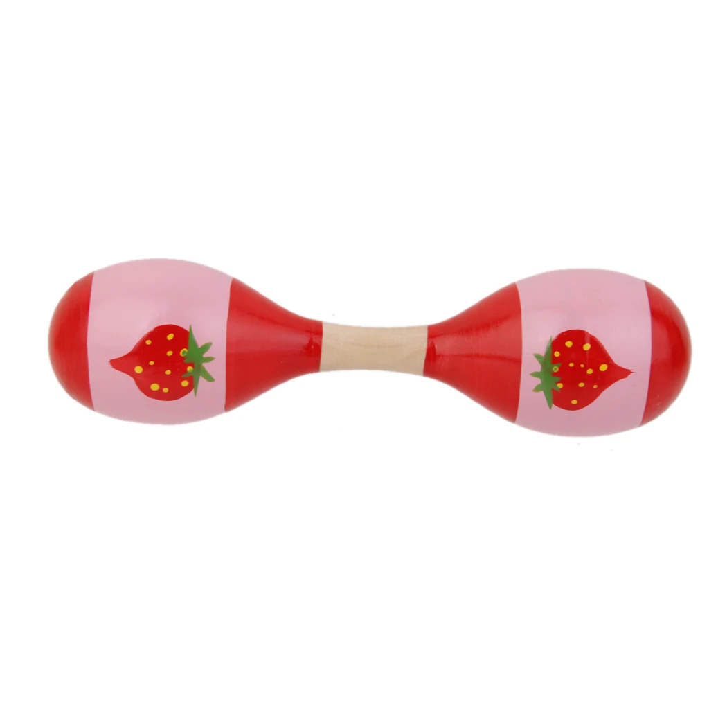 Radom 1x Wooden Maraca Wood Rattle Musical Party Baby Shaker Toys 22.5cm