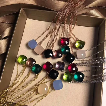 

Brand Colorful Crystal Fashion Jewelry For Women Colorful Crystal Candy-Color Necklace Cute Sweet Jelly Necklace Fashion Jewelry