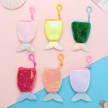 Хит, женский, для девочек, милый, сверкающий, хвост русалки, кошелек для монет, модный, мини кошелек, ключи, держатель для карт, сумочка, новинка, кошелек для монет, для детей, подарок