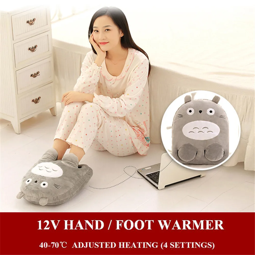 Cartoon USB or 12V Electric Heat Slipper Warm Foot Warmer Heating Pad Home Office Winter Heating Warm Foot Heater Hot Sale