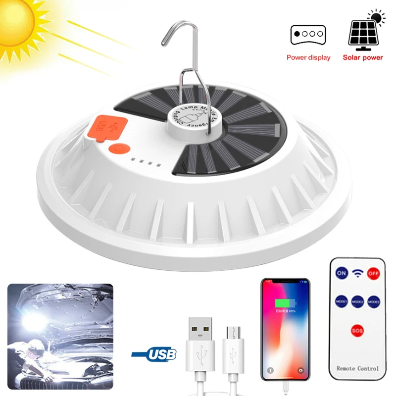 

Portable Rechargeable 120 SMD LED USB Port Outdoor Camping Tent Light Lantern Hiking Ultra Bright Hook Lamp Mobile Power Bank