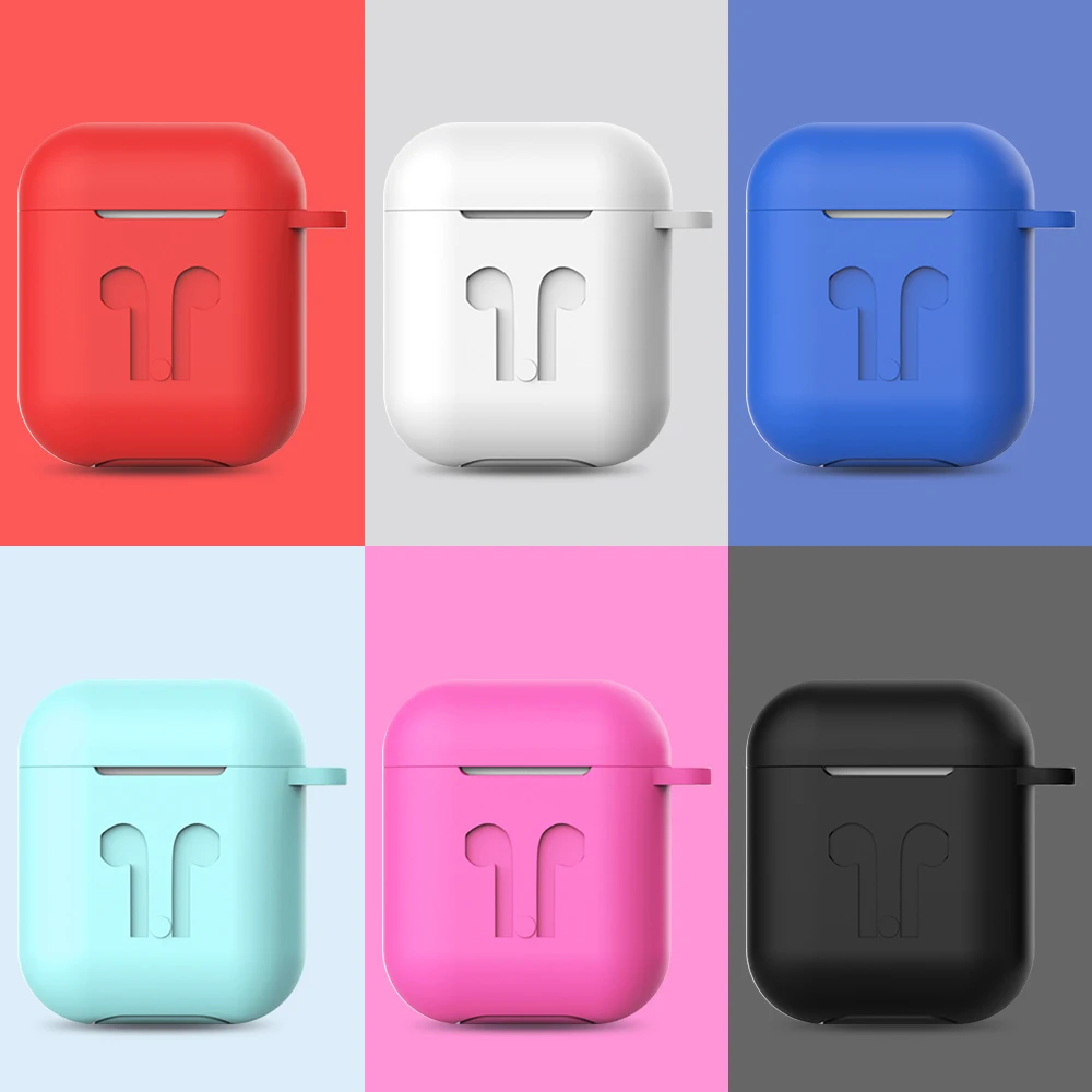 Для Air Pods 1 2 Аксессуары силиконовый защитный чехол для AirPods наушников с