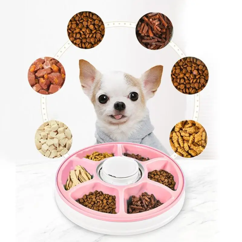 

6 Grids Timing Automatic Pet Dog Feeder Durable 24 Hour Pre-set Music Remind Timing Electric Food Dispenser ABS Dog Cat Supplies
