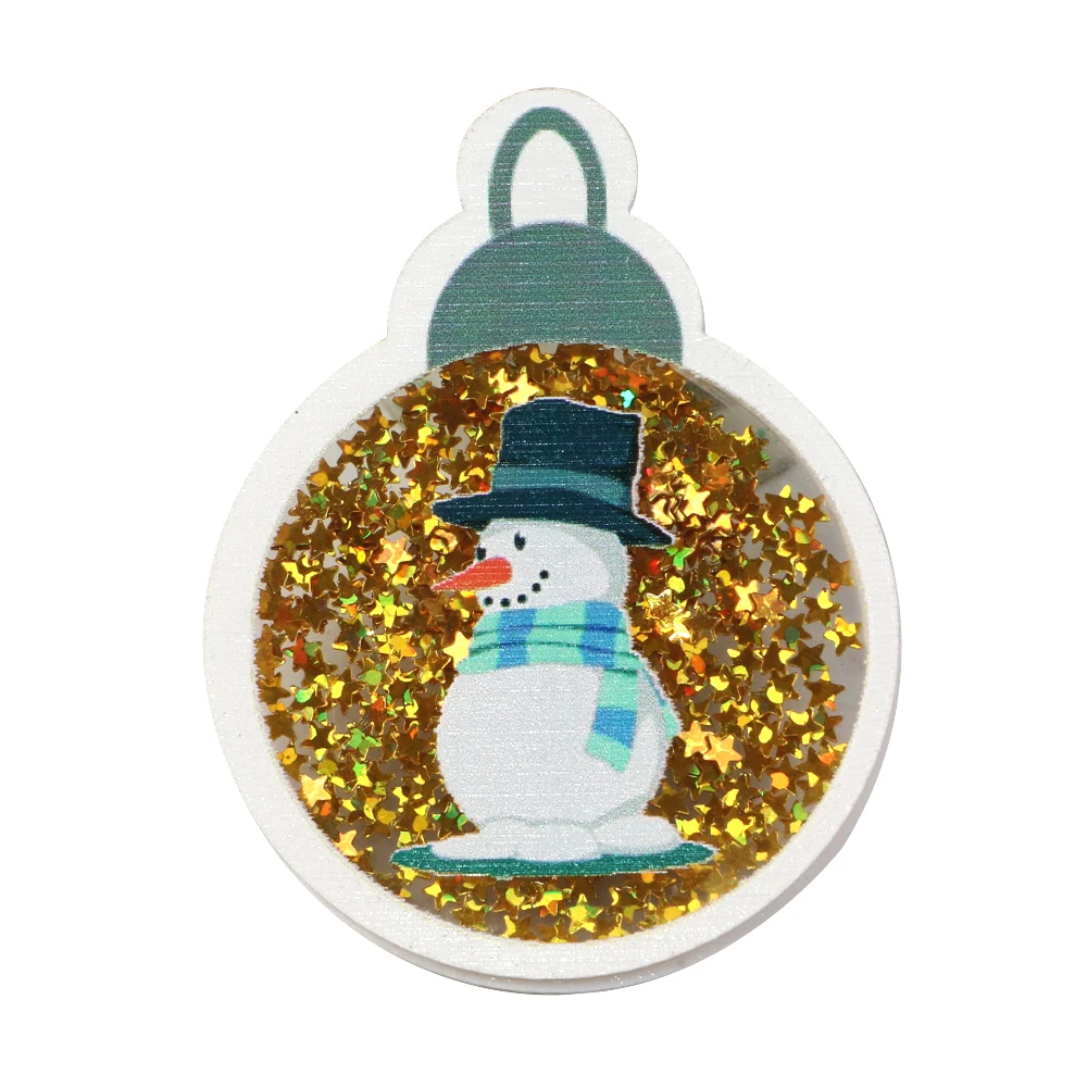1091643010 Merry Christmas 5 шт. Quicksand прозрачная пластиковая смола с красочные блестки DIY сделать заколки для волос аксессуары украшения, 5Yc7677 - Цвет: 1091643010