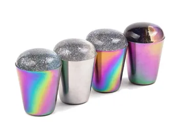 

10pcs/lot Handle Holographic Transparent Nail Stamper for Stamping Plate Holo Clear Jelly Silicone Stamper Head Nail Art Templat