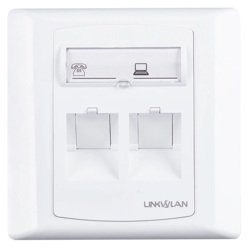 

86x86mm Single 1-Port Dual 2-Port Face Plate Wall Outlet Suitable For Standard RJ45 Network RJ11 Telephone Keystone Jacks