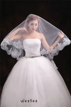 

Wedding Veil Long Bridal Veil Women One Layer Lace Edge Wedding Bridal Hair Accessories Headbands TS312