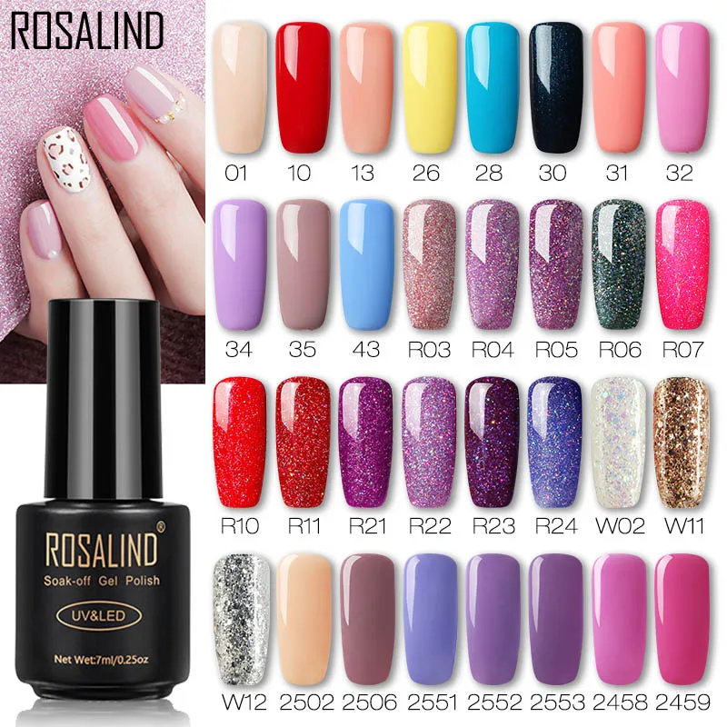 Rosalind Gel Nail Polish Hybrid Varnish All For Manicure Art Glitter Top Base Coat Uv Vernis Semi Permanent Acryl Gel Lak