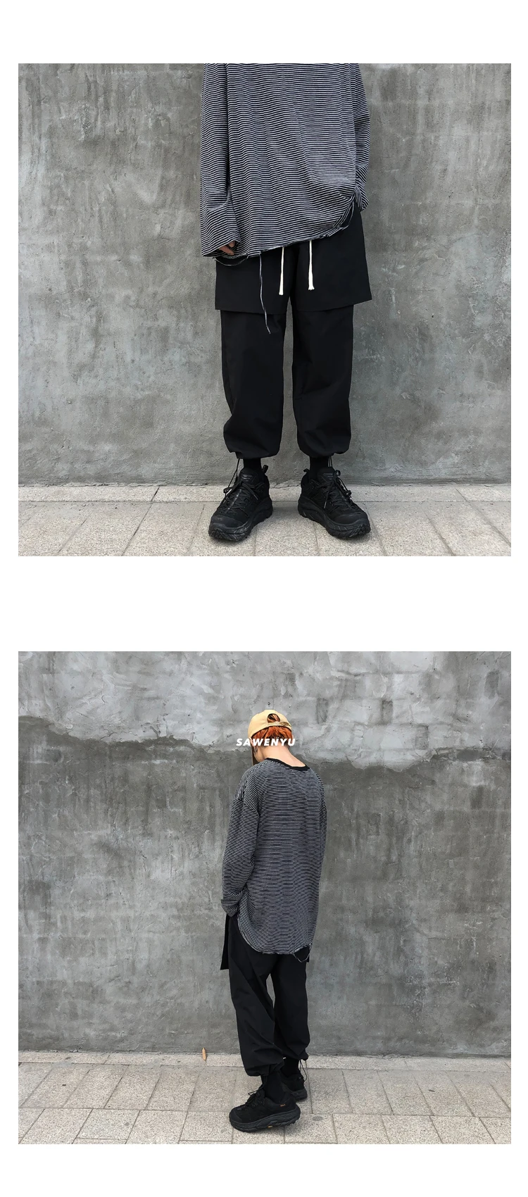 Popular Brand HarLan Wide-Leg Pants Men's Bib Overall Popular Brand Hip Hop Diablo Series Loose Casual Pants Men's Beam Leg Pant