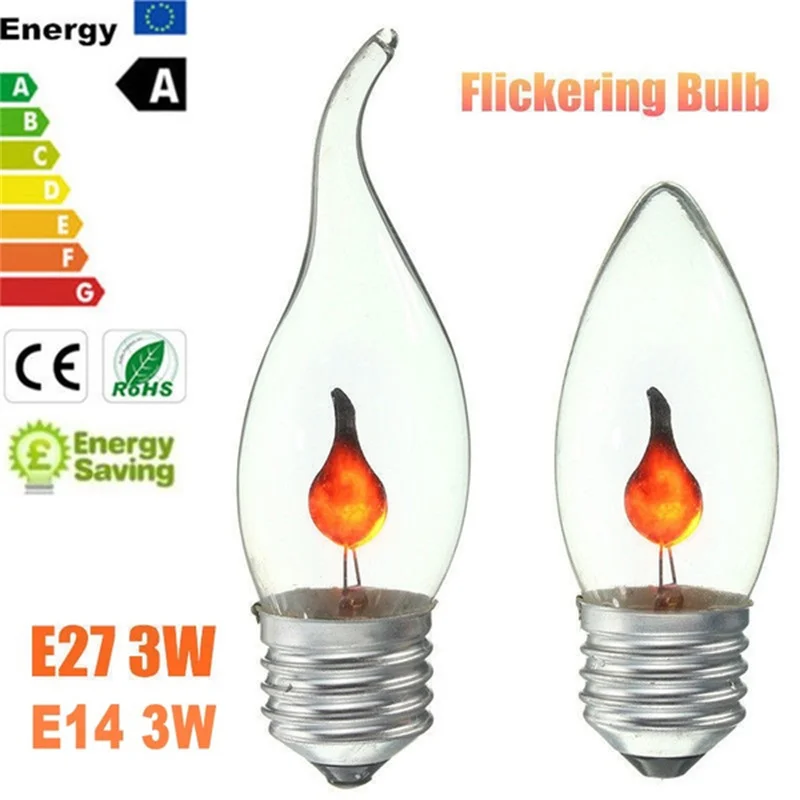 LED E27 불꽃 전구 화재 E14 램프 옥수수 전구, 깜박 거리는 LED 조명, 동적 불꽃 효과, 3W, 220v, 가정용 조명