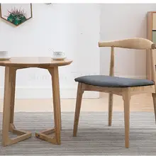 Китайский обеденный стул твердый деревянный стул ресторана скандинавские Кофейни домашний роговой стул деревянный Y чайная комната