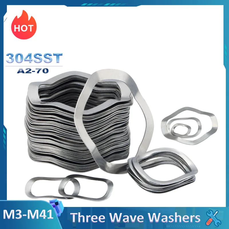 Three Wave Spring Washers 304 Stainless Steel A2 Wave Disc Springs M3