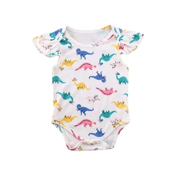 

Cartoon Dinosaur Baby Bodysuit Newborn Boy Girl Clothes New Born Short Sleeve Cotton Body Jumpsuits Rompers Clothing 0-18M