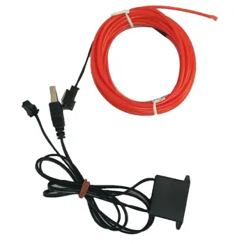 

Battery Operated Luminescent Neon 2.3mm LED Lights Glow Wire String Strip Rope EL Wire String Strip Rope Tube Red