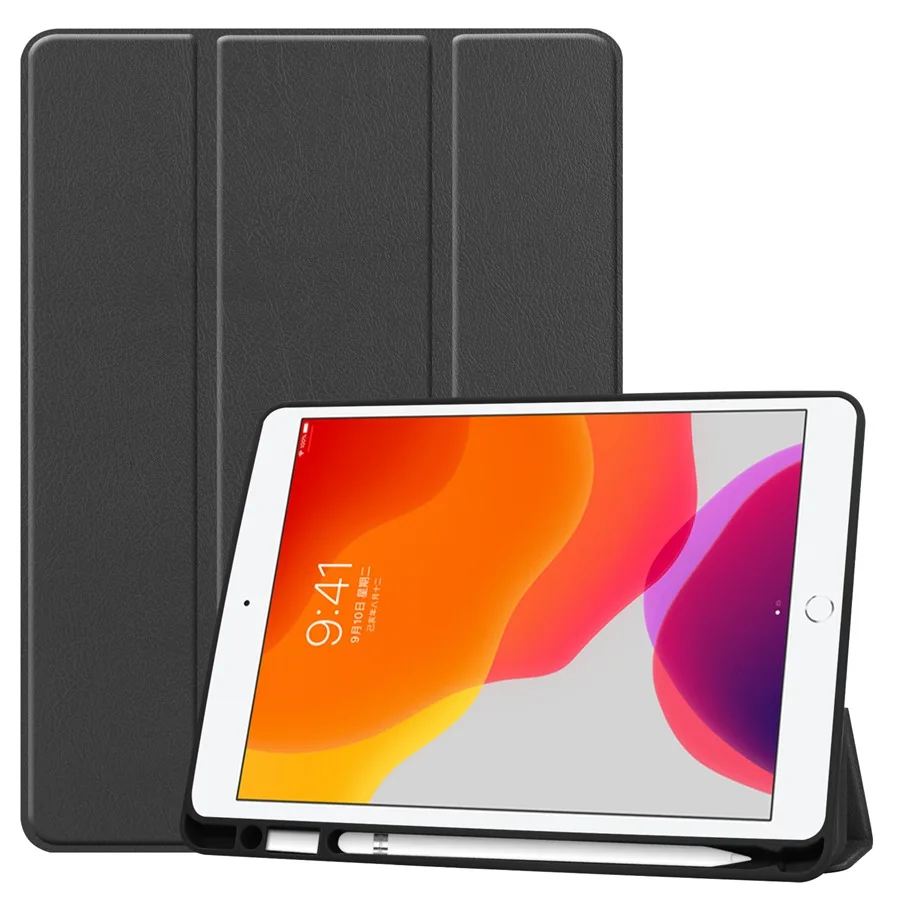 Magnetic PU Leather Case For Apple iPad 10.2 2019 with Pencil Holder Cover 7th A2200 A2198 A2232 Tablet +Film+Pen | Компьютеры и офис