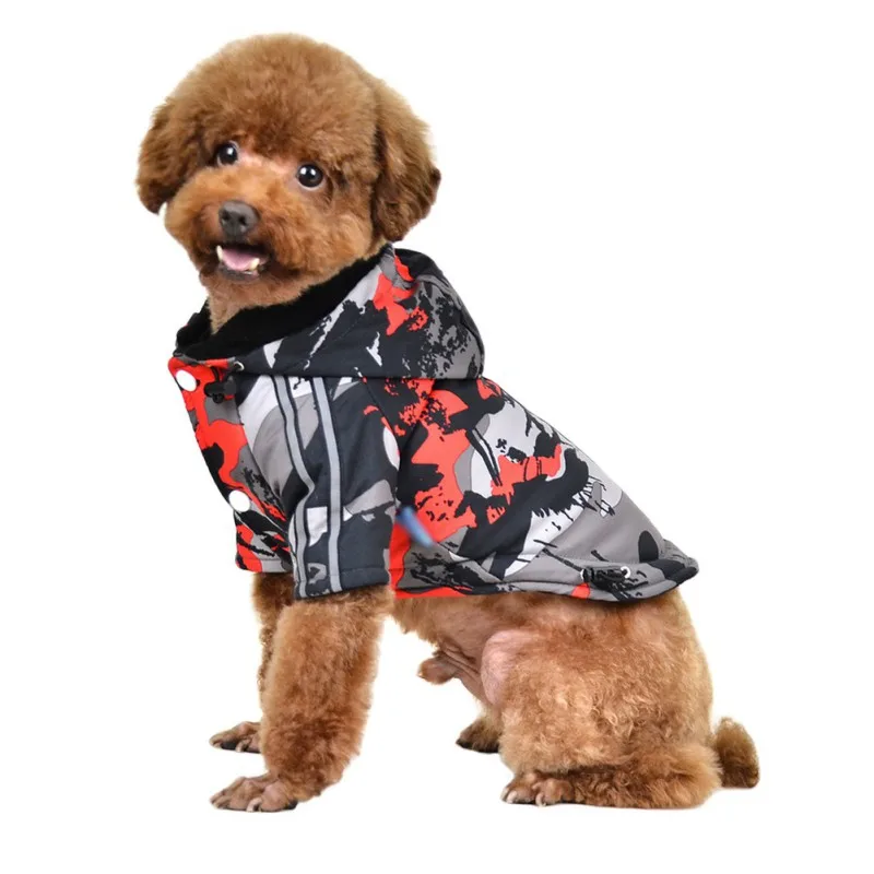 

Pet Autumn Winter Warm Cotton-padded Jacket For Small Medium Dogs Reflective Camouflage Pattern Coat NEW