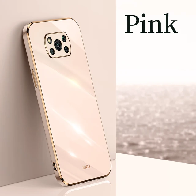 Mobiox Case for Xiomi Redmi Note 10 11 Poco X3 NFC F3 GT M3 X3 Pro 5G 11t 10t pro 10 lite Plating Silicone Ring Stand Cover Case Pink