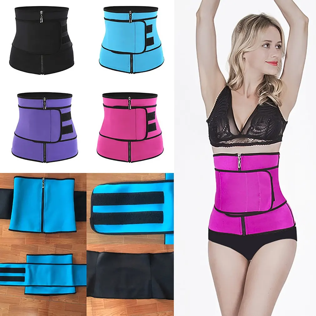 

Women'S Waist Neoprene With Zipper Waist Trimmer Belt Hot Sweat Corset Adjustable Multi-Purpose Bodysuit