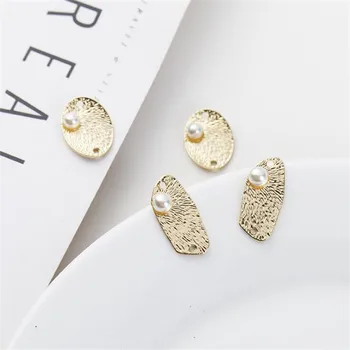 

10pcs/lot Irregular Round Double Hole Pearl Connectors Tag for Earring Pendant Earring Accessories diy Handmade jewelry making