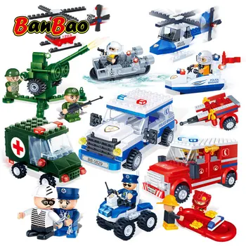 

BanBao 8356 Police Fire Fighter Military Army Aircraft Building Blocks Bricks Educational Model Toy For Children Kids Gift
