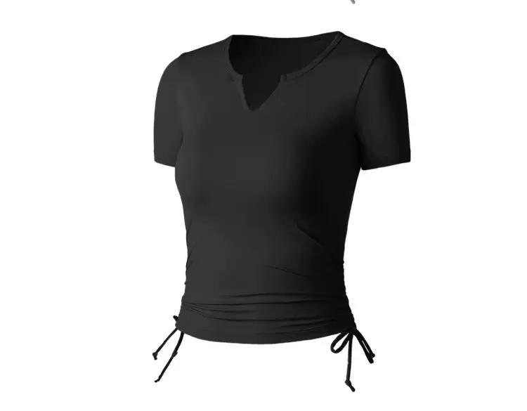 Short Sleeve Gym Blouses Bra Chest Pad Sports Shirt Women Yoga Fitness TopsSport Running Sportswear Breathable Workout T-Shirts