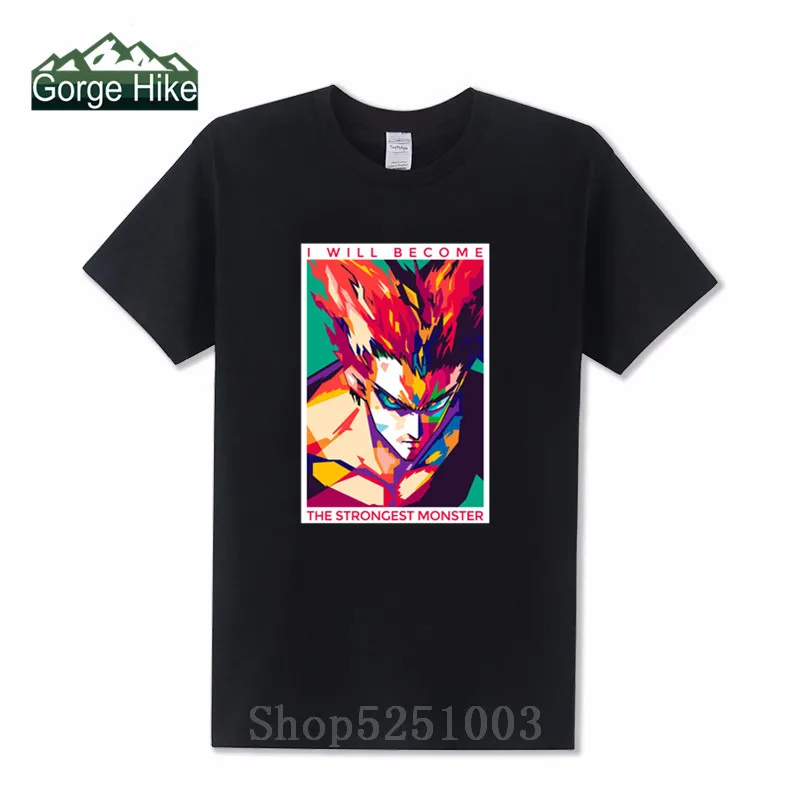 One Punch Man Saitama Sensei Japan Anime Euro Size 100% Cotton 3D T-shirt Summer Casual O-Neck Garou the monster Tshirt For Men | Мужская
