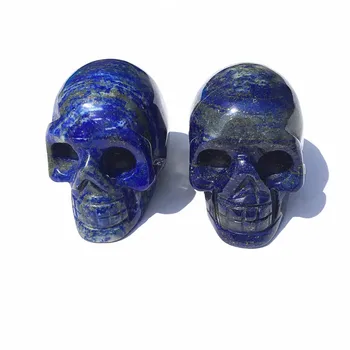 

Hand Carved Lapis lazuli Skull Natural crystal Statue gemstone skull Reiki Healing