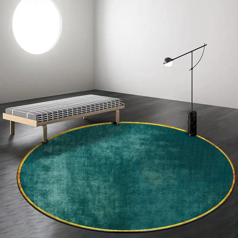 

Nordic style Jade Green Round Area Rugs for Living Room Yellow Circle Printed Carpet Kids Bedroom Play Tent Non-Slip Floor Mat