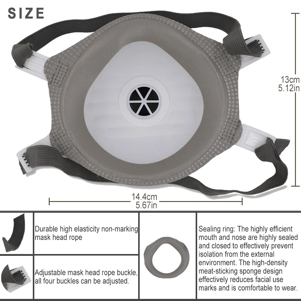 Masque FFP3 en forme de coupe, boîte de 10 pièces, certifié CE
