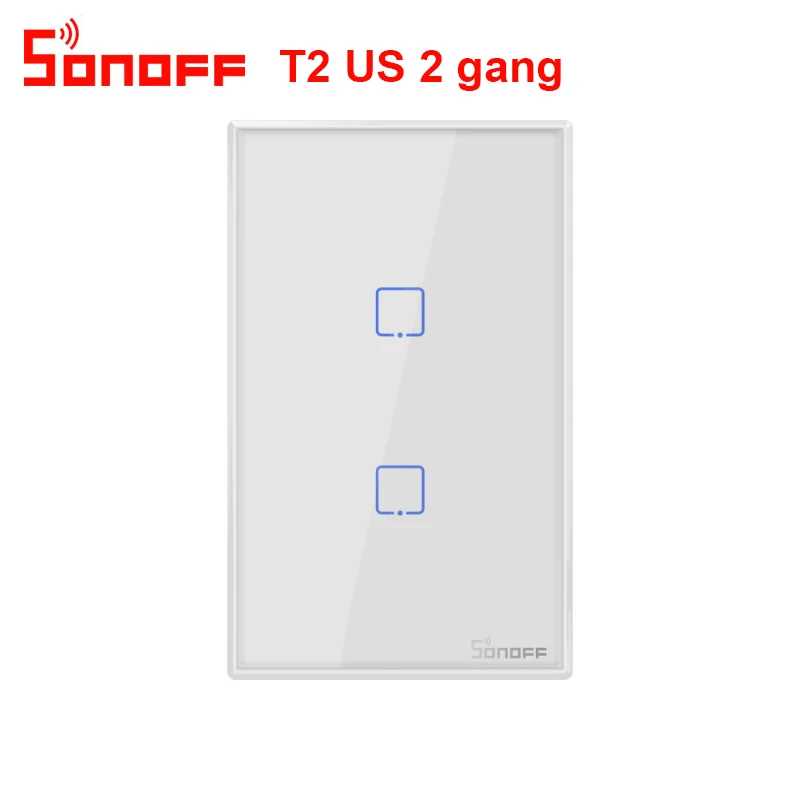 T2 2 GANG 8 шт. Sonoff T2 T3 США умный переключатель HomeTouch работает с Google Home Alexa - Комплект: T2 2 GANG