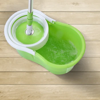 

Flat Floor Mop With Bucket Hand Washing Lazy Mop Squeeze Mop Spin 360 Rotating Metal Floor Mop Household Home Kitchen