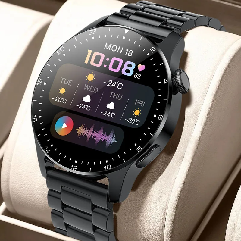 2021 New Fashion Men Smart Watch Steel Luxury Waterproof Sport Fitness Heart Rate Bluetooth Call Smartwatch For Android IOS +Box