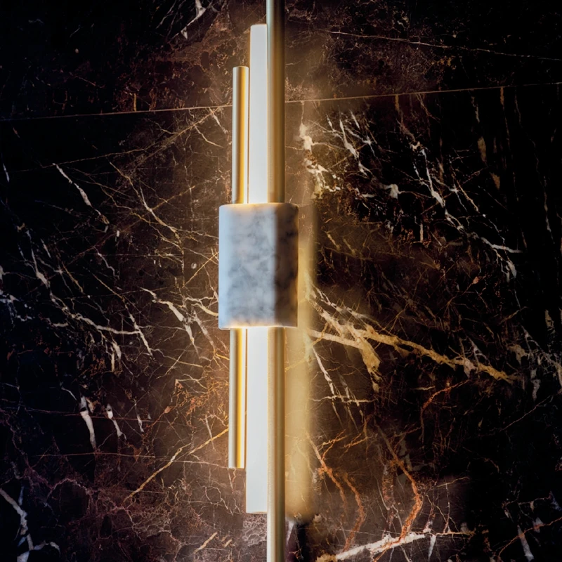 Новый светодиодный настенный светильник дизайнерский минималистичный медный